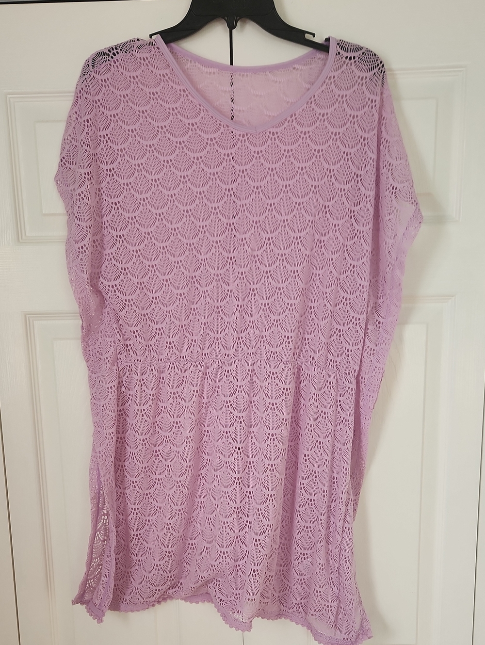 Source Unknown Lilac Crochet Swim Coverup